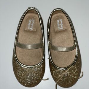 Gold Glitter Kids Ballet Flats